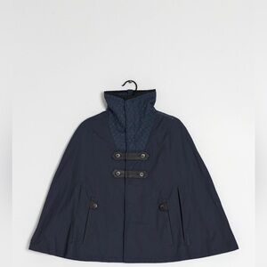 Navy Blue G-Star Cape with Quilted Funnel Neck Collar